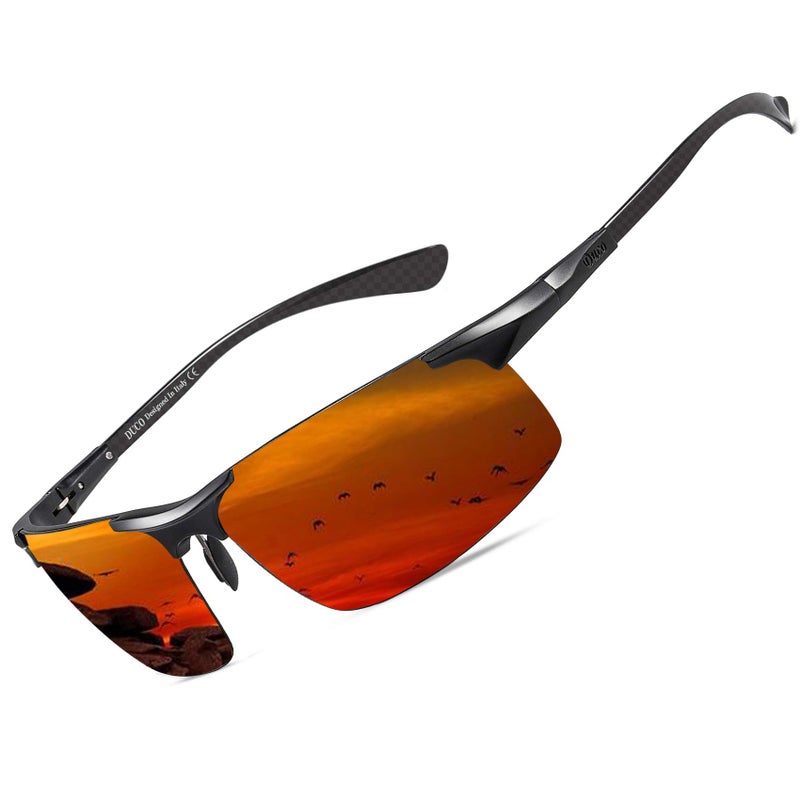 DUCO Mens Sunglasses Polarized Sports Fishing Running Driving Carbon Fiber Sunglasses for Men UV400 Protection DC8277 - Image 1